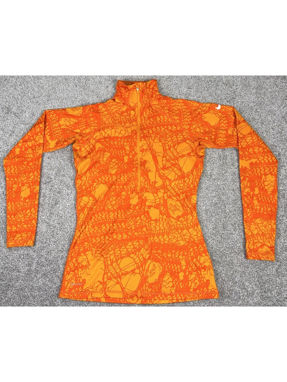 Nike Pro Dri Fit Hyperwarm Pullover Womens Medium Orange Training Runnng 485391